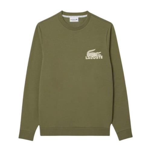 Groene Logo Velours Sweatshirt Lacoste , Green , Heren