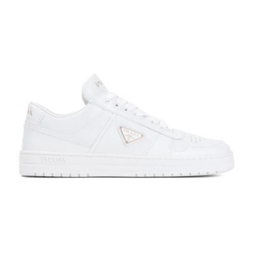 Witte Veterschoenen van Leer Prada , White , Dames