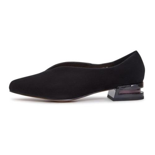 Puntige Suède Ballerina's - Zwart Cesare Gaspari , Black , Dames