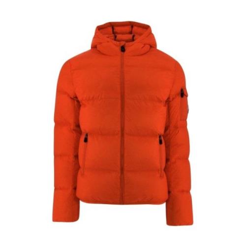 Warme Winterjas - Oranje, Capuchon, Gewatteerd Jott , Orange , Heren