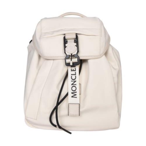 Ivoor Stoffen Rugzak met Buitenzak Moncler , White , Dames