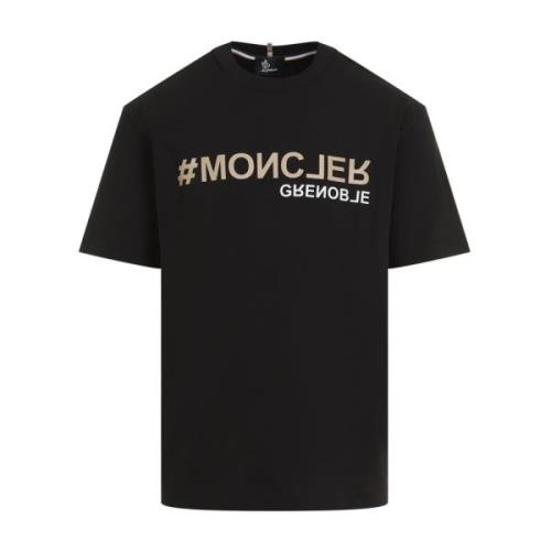 Zwarte T-shirt voor mannen Moncler , Black , Heren