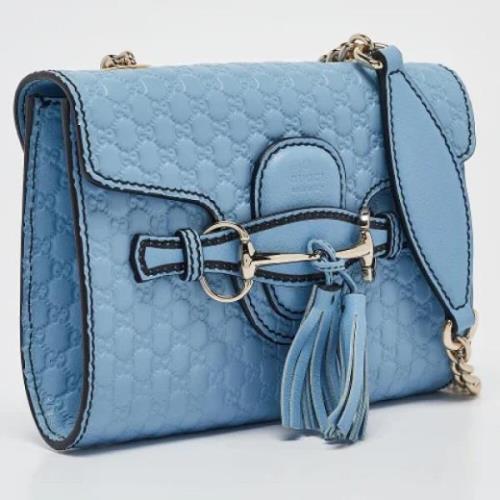 Pre-owned Leather gucci-bags Gucci Vintage , Blue , Dames