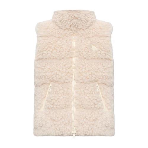 Faux fur vest Moncler , Beige , Dames