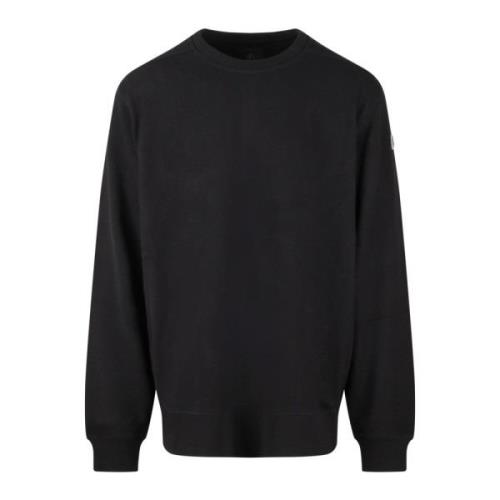 Oversized Crewneck Sweatshirt met Fleece Voering Moncler , Black , Her...