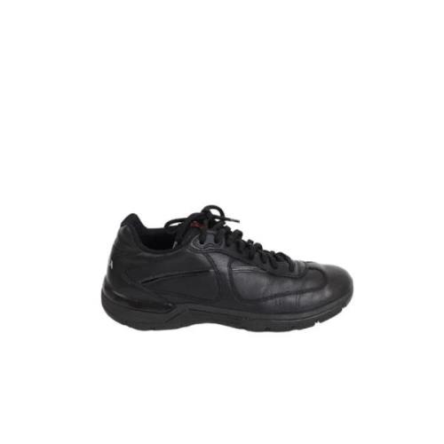 Pre-owned Leather sneakers Prada Vintage , Black , Dames