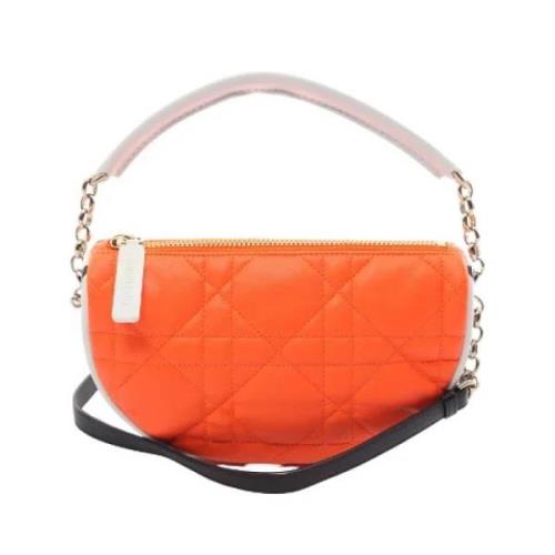 Pre-owned Leather handbags Dior Vintage , Orange , Dames