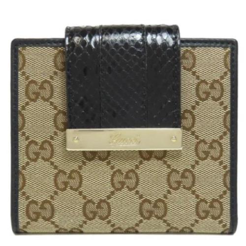 Pre-owned Canvas wallets Gucci Vintage , Brown , Dames