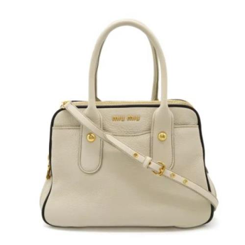 Pre-owned Leather totes Miu Miu Pre-owned , White , Dames