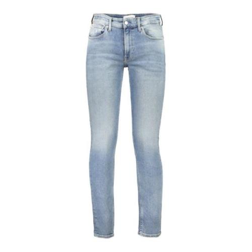 Blauwe Denim Jeans met Gewassen Effect Calvin Klein , Blue , Heren