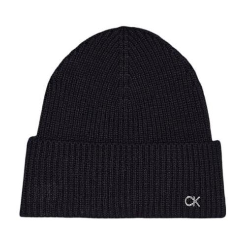 Zwarte wollen beanie muts unisex Calvin Klein , Black , Unisex