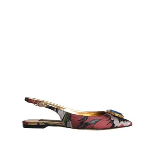 Kristalversierde Slingback Flats Multicolor Dolce & Gabbana , Multicol...