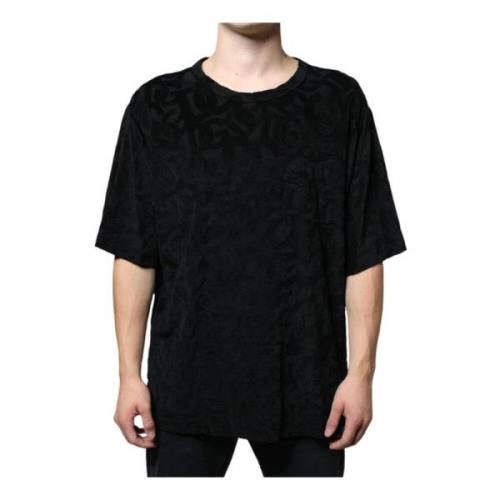 Logo Print Crew Neck T-shirt Dolce & Gabbana , Black , Heren