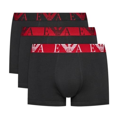 Zwarte Katoenen Stretch Boxershorts Emporio Armani , Red , Heren