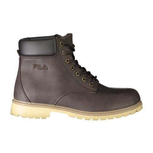 Heren Bruine Veterschoen met Contrastdetails Fila , Brown , Heren