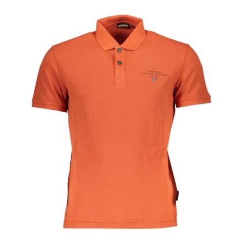 Oranje Polo Met Korte Mouwen Napapijri , Orange , Heren