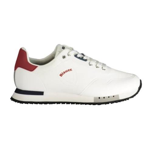 Heren Witte Sportschoenen met Veters Blauer , White , Heren