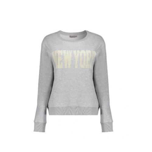 New York Chestprint Sweater Geisha , Gray , Dames