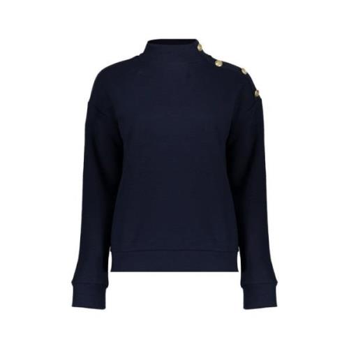 Navy Sweater met Gouden Knopen Geisha , Blue , Dames