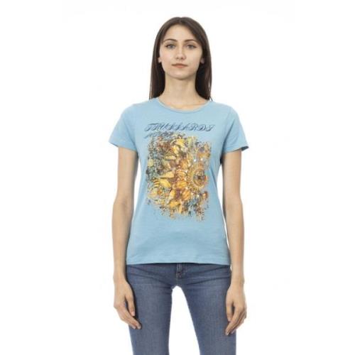 Casual T-shirt met ronde hals Trussardi , Blue , Dames