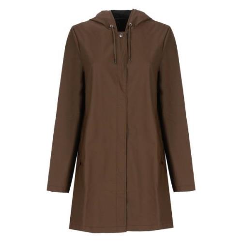 Bruine regenjas met capuchon en zakken Rains , Brown , Dames