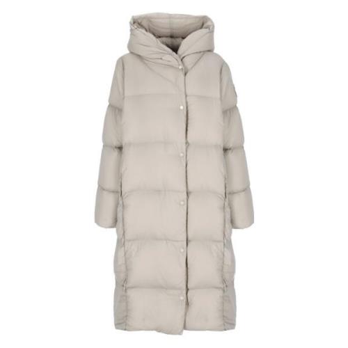 Grijze Parka met Capuchon en Logopatch Canada Goose , Gray , Dames