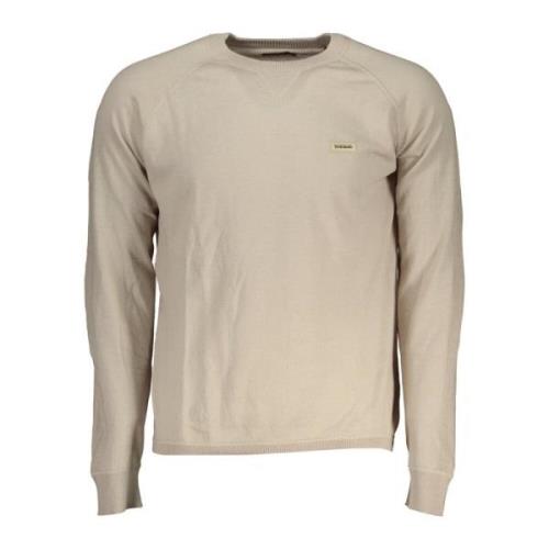 Beige Shirt met Lange Mouwen en Geborduurd Logo Napapijri , Beige , He...