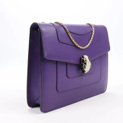 Pre-owned Leather crossbody-bags Bvlgari Vintage , Purple , Dames