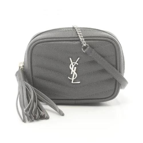 Pre-owned Leather shoulder-bags Saint Laurent Vintage , Gray , Dames