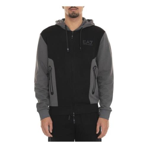 Hoodie met rits en zakken Emporio Armani EA7 , Multicolor , Heren