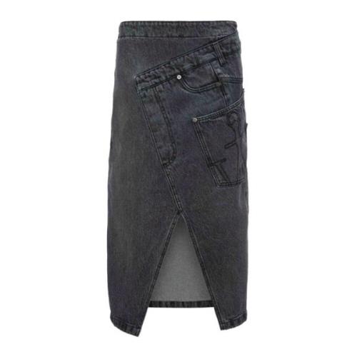 Grijze Denim Wikkelrok JW Anderson , Gray , Dames