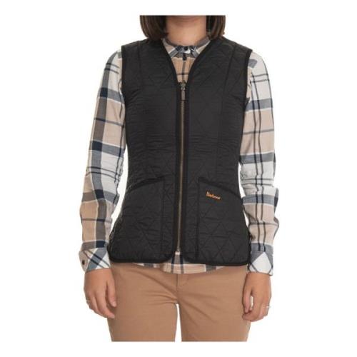 Gewatteerde Fleece Liner Vest met Zakken Barbour , Black , Dames