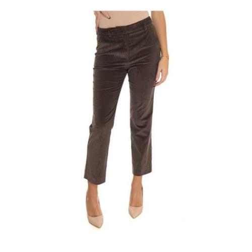 Fluwelen broek met riemlussen en zakken Max Mara Weekend , Brown , Dam...