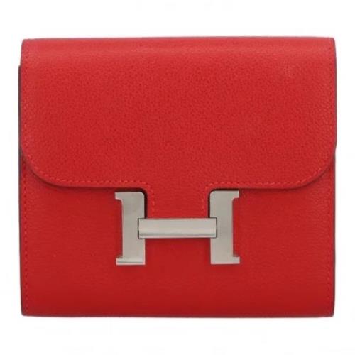 Pre-owned Leather wallets Hermès Vintage , Red , Dames