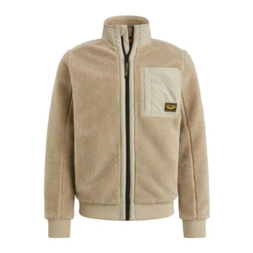 Sherpa Zip Jas Volledige Rits Knoop PME Legend , Beige , Heren