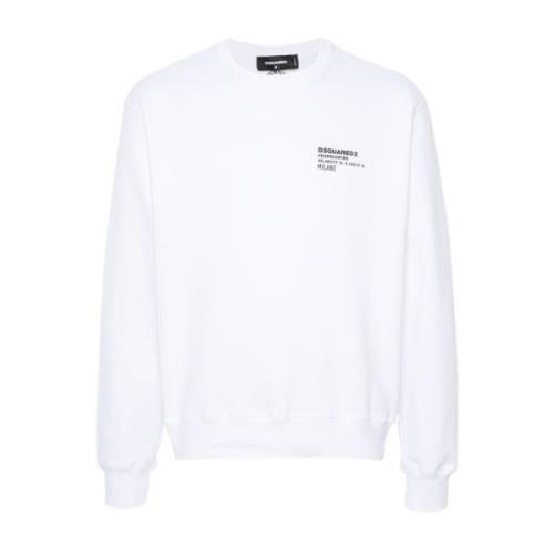 Cool Fit Sweater met Print Dsquared2 , White , Heren