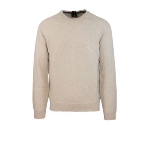 Oranje Merino Wol Ronde Hals Sweater PS By Paul Smith , Beige , Heren