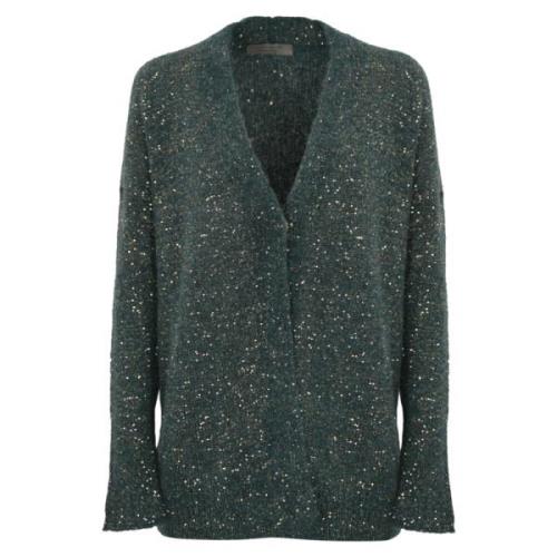 Paillet Vest Lange Mouwen V-Hals D.Exterior , Green , Dames