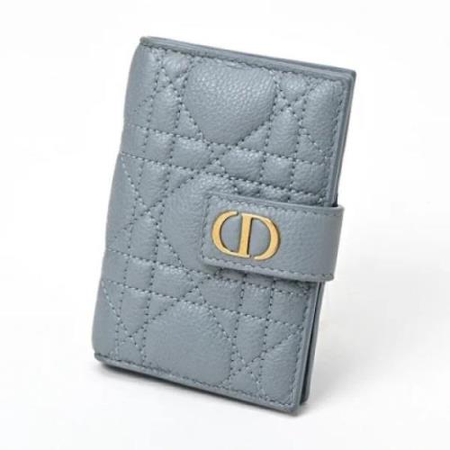 Pre-owned Leather wallets Dior Vintage , Gray , Dames