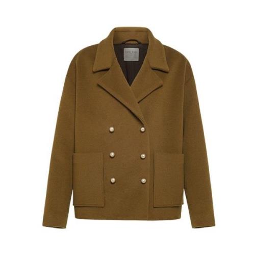 Kasjmier Peacoat met Metalen Knopen Forte Forte , Brown , Dames