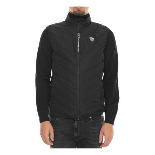 Gewatteerde Vest met Zijlogo Emporio Armani EA7 , Black , Heren