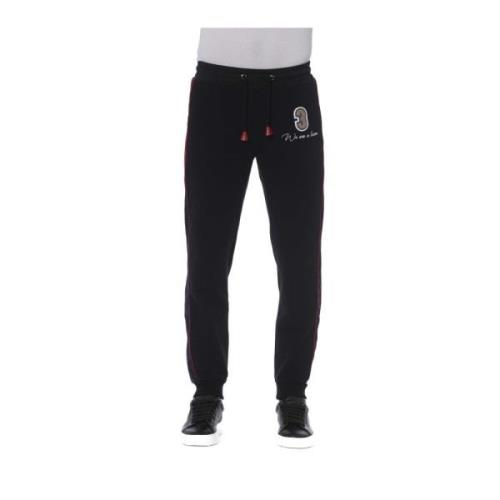 Sportieve Trekkoord Voorprint Broek Trussardi , Black , Heren