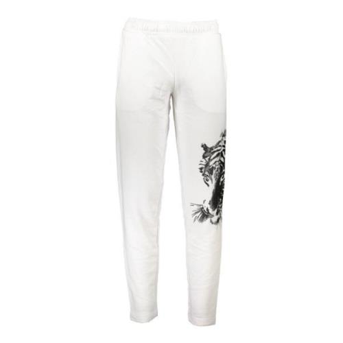 Sportieve witte herenbroek met elastische taille Cavalli Class , White...