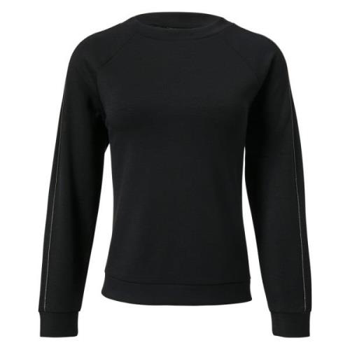 Jersey Sweatshirt met Decoratieve Stenen Comma , Black , Dames