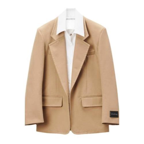 Beige Jassen met Logopatch Alexander Wang , Beige , Dames