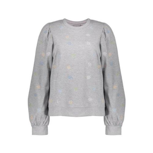 Geborduurde Klavertjes Sweater in Diverse Kleuren Geisha , Gray , Dame...