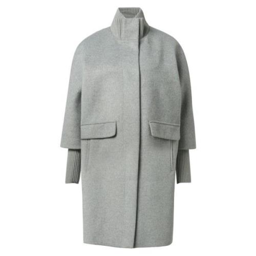 Gebreide Kraag Wollen Cape Jas Comma , Gray , Dames