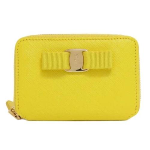 Pre-owned Leather wallets Salvatore Ferragamo Pre-owned , Yellow , Dam...