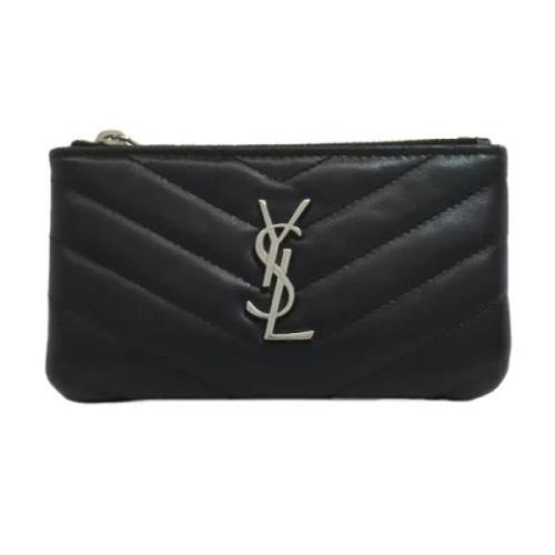 Pre-owned Leather wallets Saint Laurent Vintage , Black , Dames