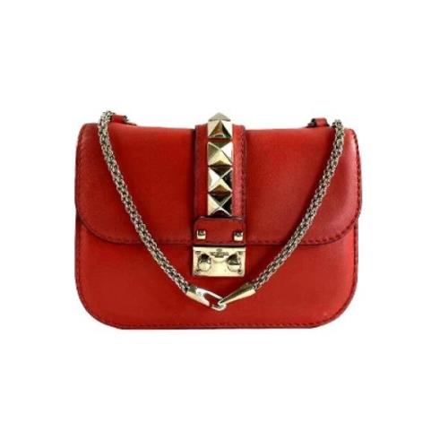 Pre-owned Leather shoulder-bags Valentino Vintage , Red , Dames